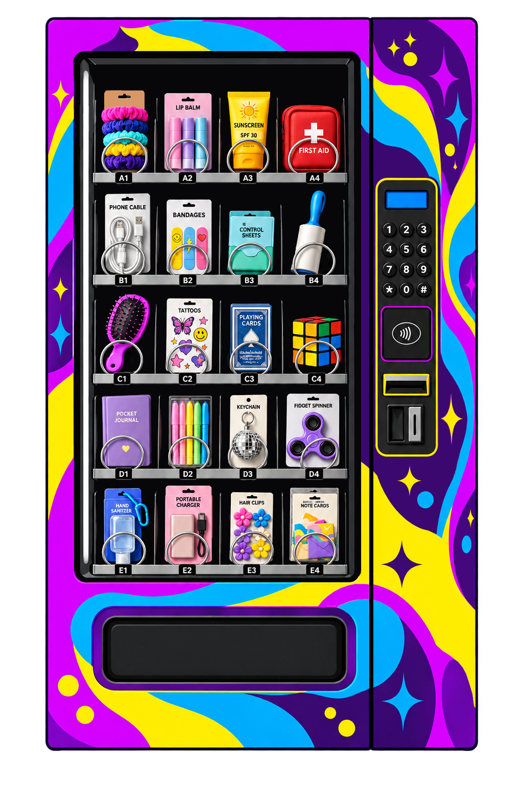Fully stocked OddBox vending machine